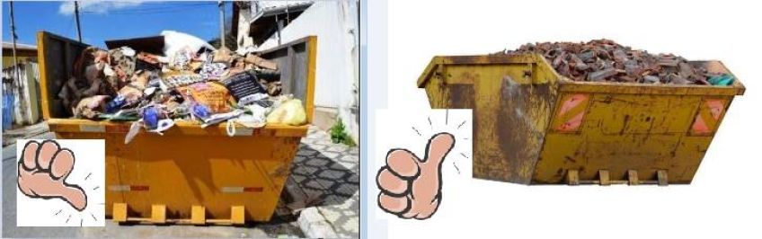 Uso correto da caçamba